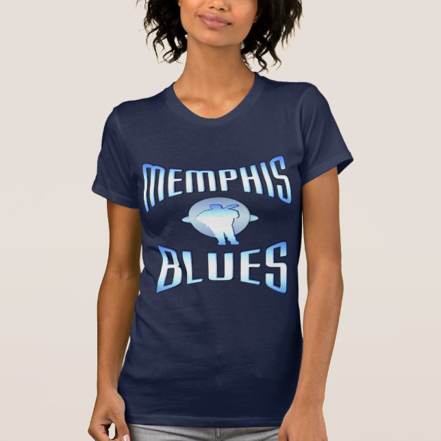 Camiseta da obscuridade dos azuis de Memphis (Frente)