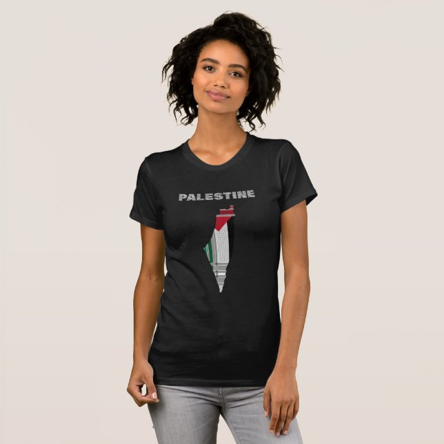 Camiseta da Palestina - tema Lenço palestino (Frente Completa)