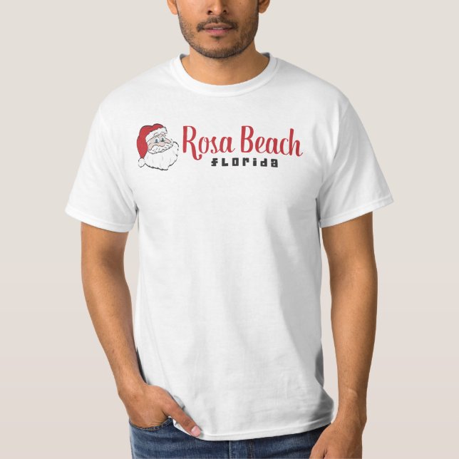Camiseta da Papai noel Rosa Beach Florida (Papai N (Frente)
