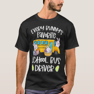 Camiseta Da Páscoa de Maquinista de Ônibus Escolar Favori