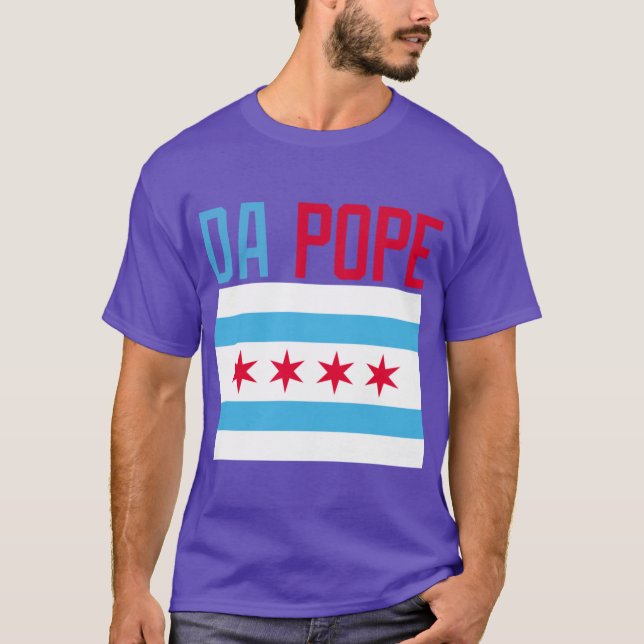 Camiseta Da Pope Chicago flag cubs color (Frente)