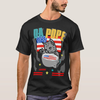 Camiseta da pope leo cat amerika flagge 