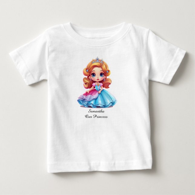 Camiseta da princesa com texto editável (Frente)