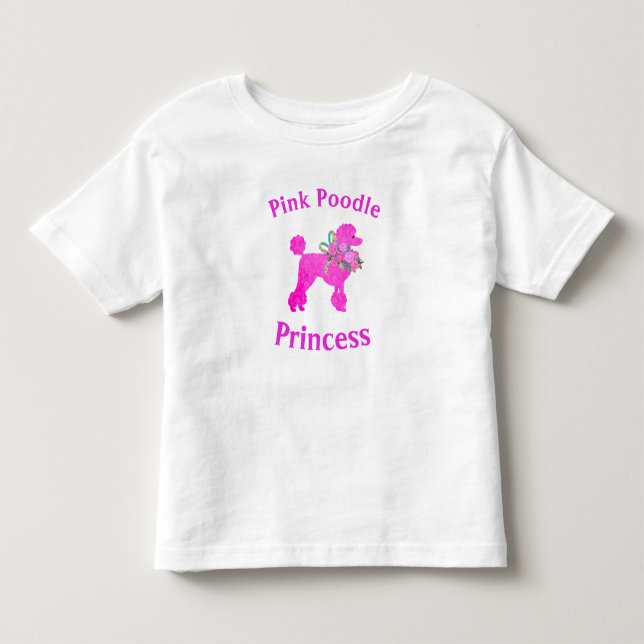 Camiseta da Princesa Poodle Rosa Menina de Anivers (Frente)