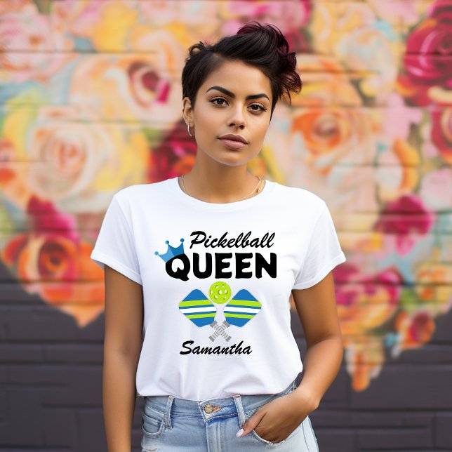 Camiseta da Rainha Pickleball Paddles Ball (Criador carregado)