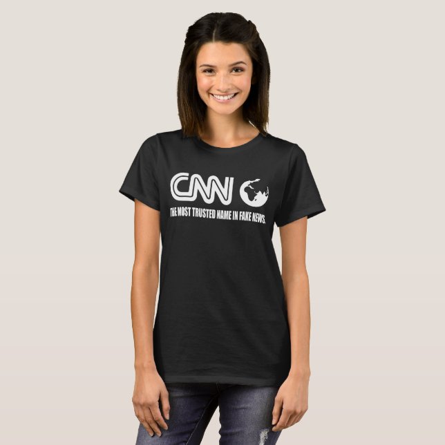 Camiseta Da rede falsificada da notícia do CNN encontro (Frente Completa)