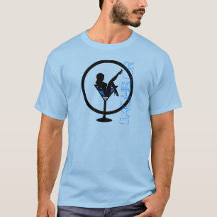 Camiseta Da silhueta de vidro da menina de Martini T azul
