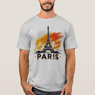 Camiseta da Torre PARIS Eiffel design art aquarela