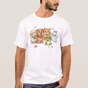 Camiseta da Turma Animal Engraçada   Ovelha Cachor