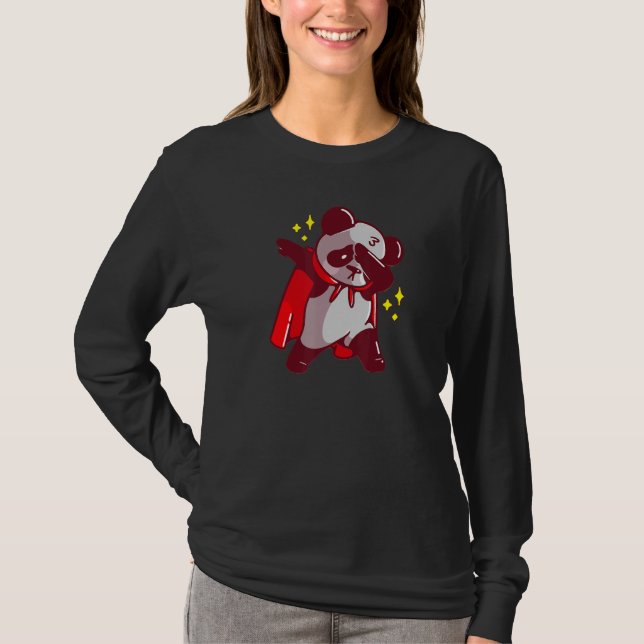 Camiseta Dab Dabbing Move Panda Bear Com Cabo Dance Dabbin (Frente)