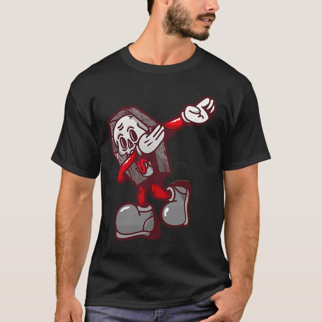 Camiseta Dab Dabbing Move Skeleton Bone Man Coffin Death Da (Frente)