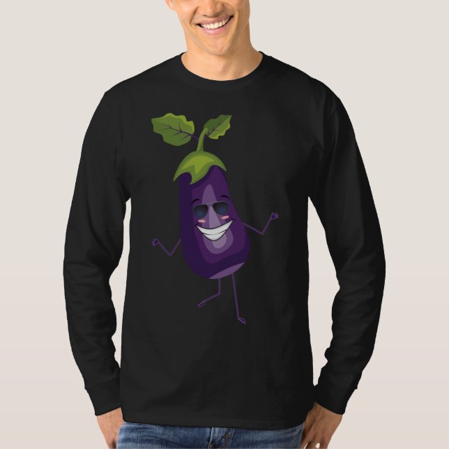 Camiseta Dab EggPlant Dancing Dabbing Fruta (Frente)