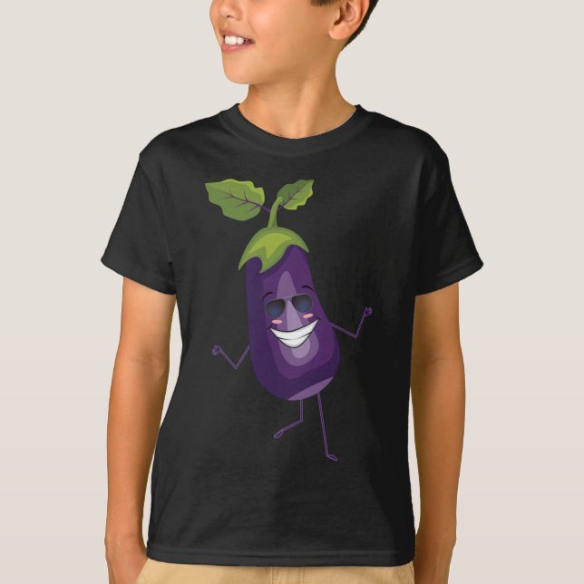 Camiseta Dab EggPlant Dancing Dabbing Fruta (Frente)