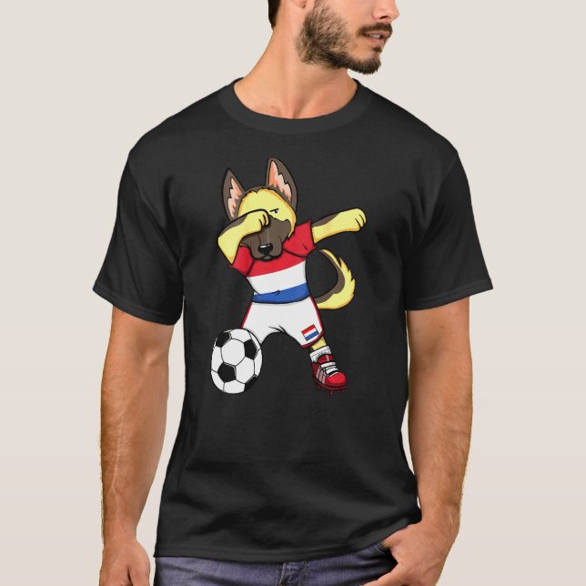 Camiseta Dab German shepherd Netherlands Soccer Fans Jersey (Frente)