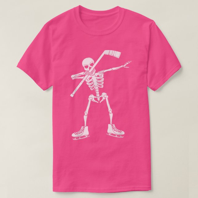 Camiseta Dab Halloween Dance Hockey Dabbing Skeleton  (Frente do Design)