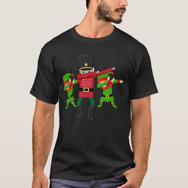 Camiseta Dab Nutcracker e dança de natal Elves Dab (Frente)