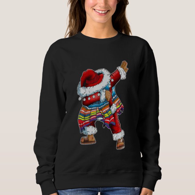 Camiseta Dab Santa Claus With Mexican Poncho Is Dabbing (Frente)