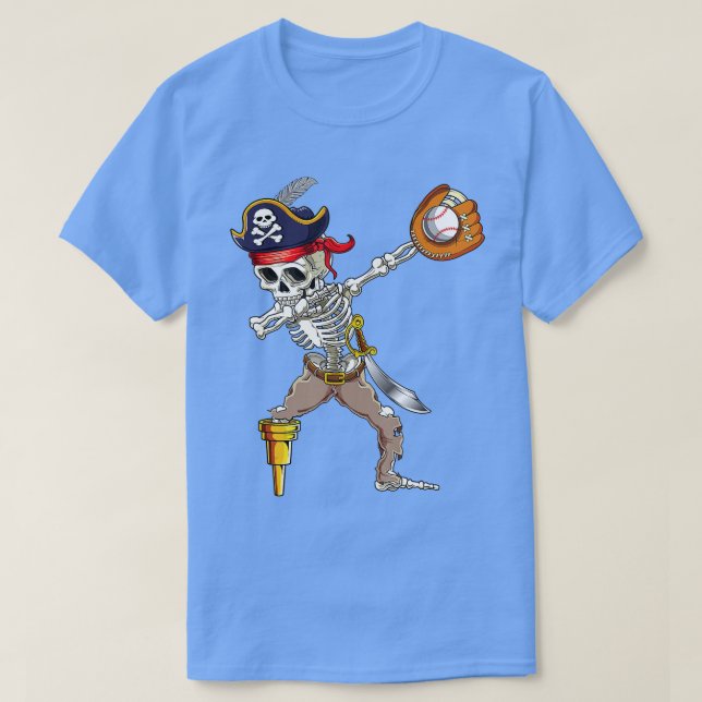 Camiseta Dab Skeleton Dabbing Skeleton Pirate Baseball (Frente do Design)
