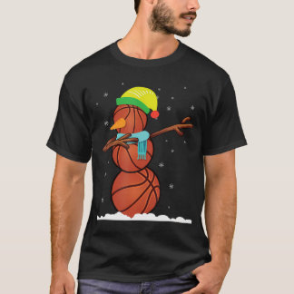 Camiseta Dab Snowman Feito De Bolas De Basquete Gif De Nata