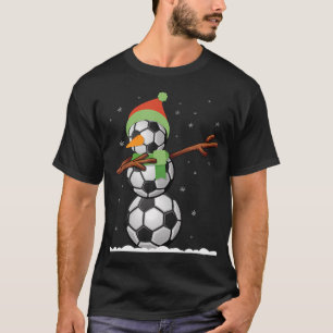 Camiseta Dab Snowman Fez Bolas De Futebol Engraçado Natal