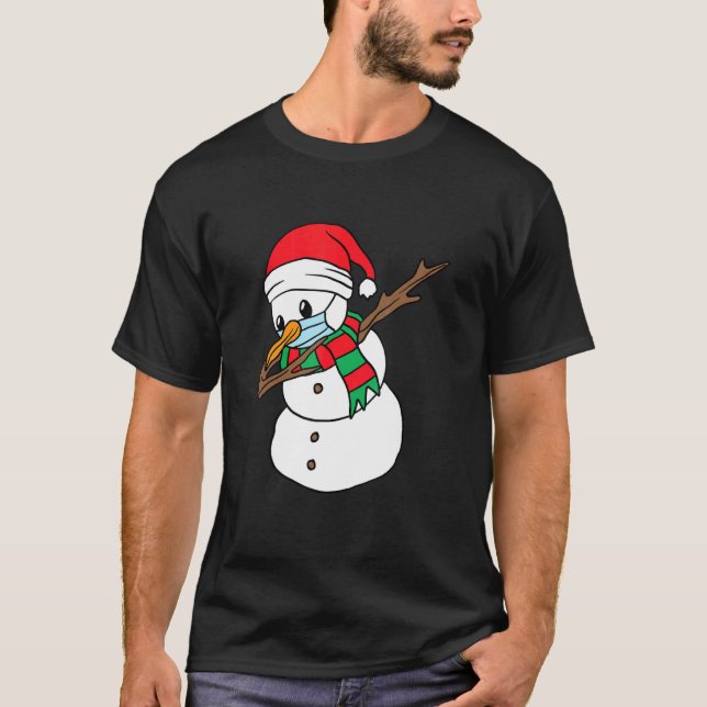 Camiseta Dab Snowman - Máscara Facial Natal (Frente)