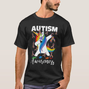 Camiseta Dab Unicorn Autismo Aconselhamento Oferece Homens 