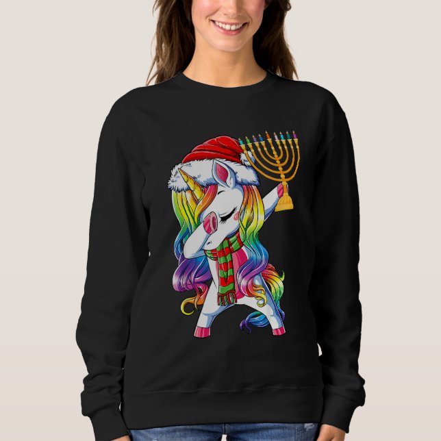 Camiseta Dab Unicorn Natal Crianças Meninas Mulheres Jewnic (Frente)