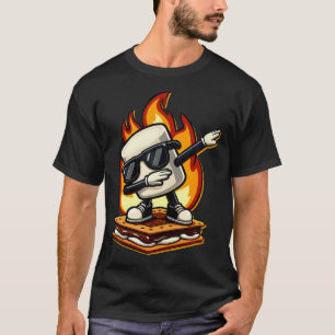 Camiseta Dabando Smore Marshmallow Fofo Dança Dab Acampamen