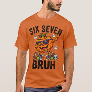 Camiseta Dabbing Abóbora Seis Sete Bruh 6 7 Halloween 67