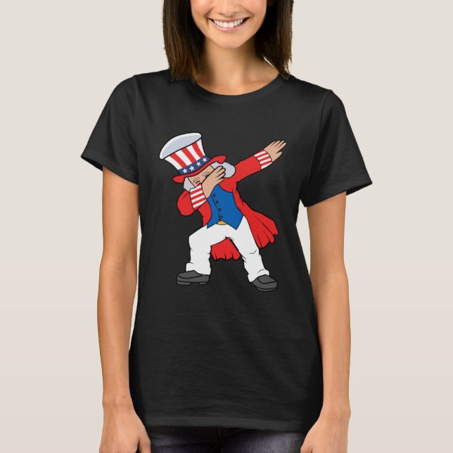 Camiseta Dabbing Abraham Abe Lincoln Patriotic 4th Of July  (Frente)