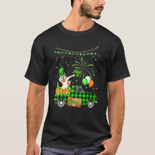 Camiseta Dabbing Akita Dog Shamrock Dia de São Patrício