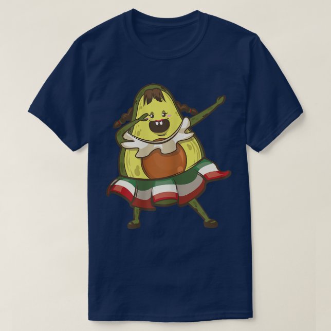 Camiseta Dabbing Avocado Girl Cinco De Mayo (Frente do Design)