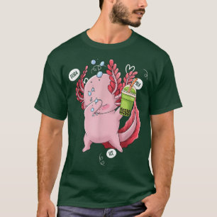 Camiseta Dabbing Axolotl  Bubble Tea Boba  Japan Anime Fan 