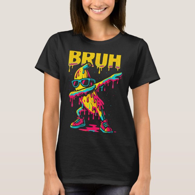 Camiseta Dabbing Banana Bruh Drip Ice Cream Banana Youth Bo (Frente)