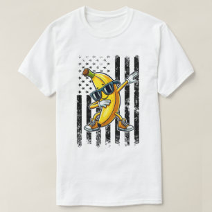 Camiseta Dabbing Banana Retro USA Flag Shirt