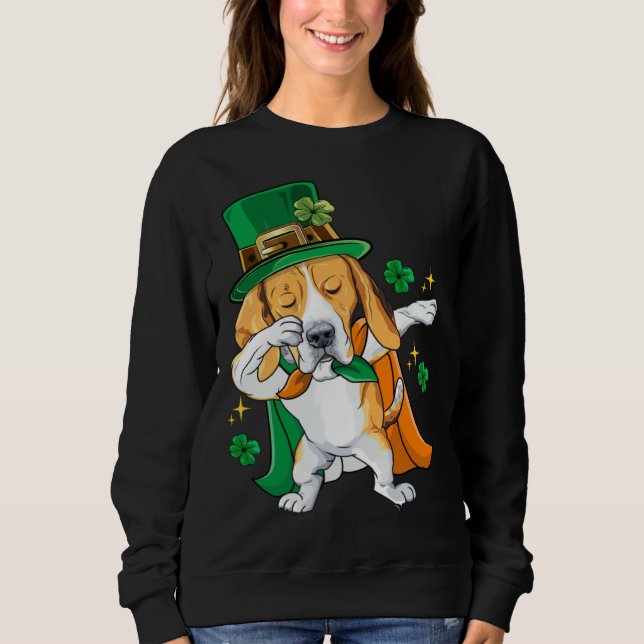 Camiseta Dabbing Beagle Leprechaun St Patricks Day (Frente)