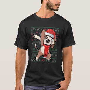 Camiseta Dabbing Beagle Ugly Christmas Sweater Festa Engraç