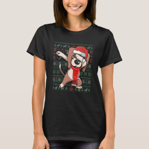 Camiseta Dabbing Beagle Ugly Christmas Sweater Festa Engraç
