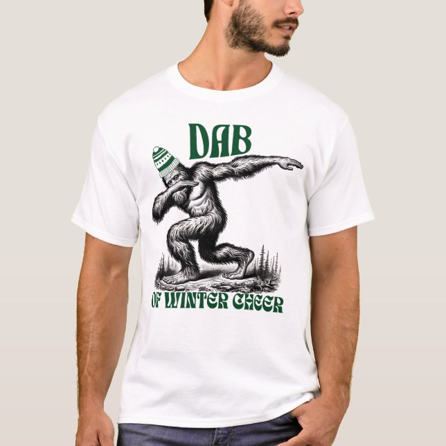 Camiseta Dabbing Bigfoot A Dab of Holiday Cheer (Frente)