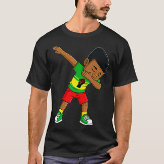 Camiseta Dabbing Black King Junetets Brown Skin Boys Kids