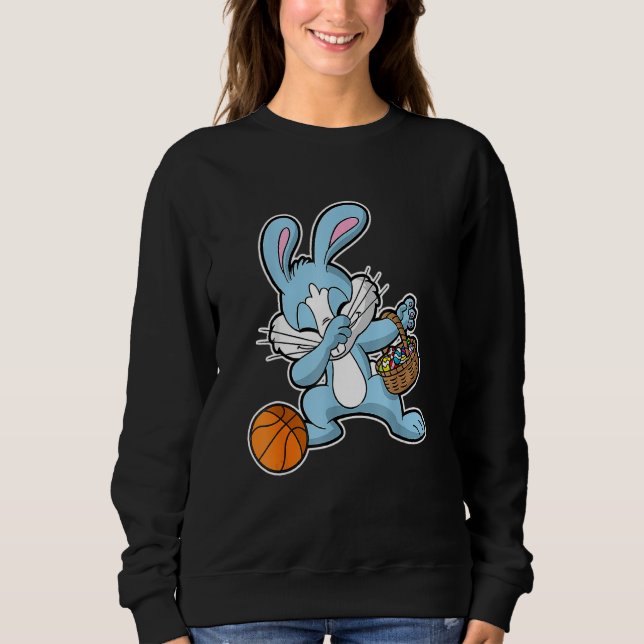 Camiseta Dabbing, bolinho de basquete de coelho da Páscoa (Frente)