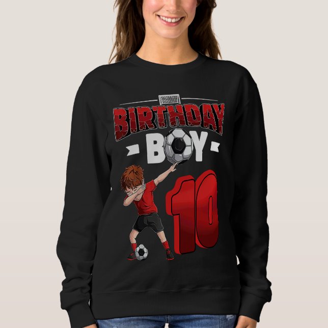 Camiseta Dabbing boy 10 year old Soccer Player 10th birthda (Frente)