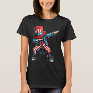 Camiseta Dabbing Boy American Flag Us Patriótico 4 De Julho