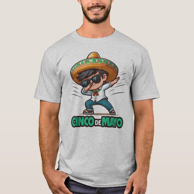 Camiseta Dabbing BOY Cinco De Mayo Vamos Fiesta Mexicano (Frente)