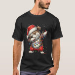 Camiseta Dabbing Buldogue Christmas Lights Santa Hat Xmas S<br><div class="desc">Dabbing Buldogue Christmas Lights Santa Hat Xmas Snow</div>