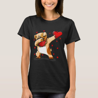 Camiseta Dabbing Bulldog Face Mask Dab Dance Valentine Gift
