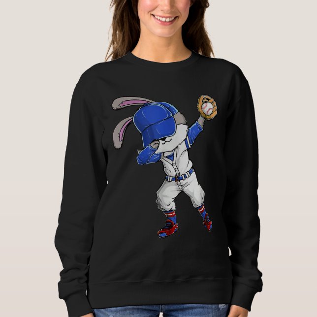 Camiseta Dabbing Bunny Easter Day Baseball Catcher Happy Ea (Frente)
