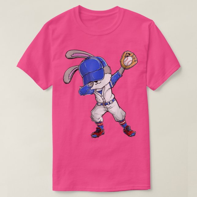 Camiseta Dabbing Bunny Páscoa Day Baseball Catcher Happy Ea (Frente do Design)