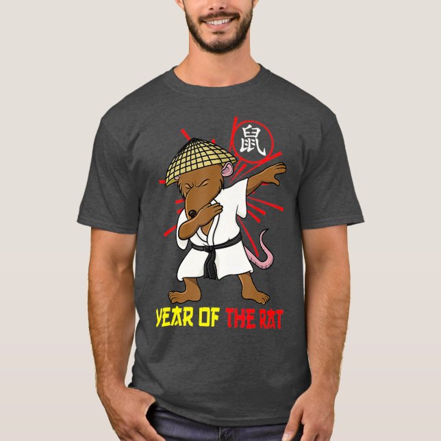 Camiseta Dabbing Chinese Rat 2020 Year of the Rat Chinese (Frente)