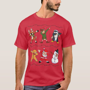 Camiseta Dabbing Christmas Santa Unicorn Elf Snowman Dog Ma